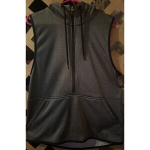 UNDER ARMOUR Gray Storm Half Zip Hooded Coldgear Vest Men's Loose fit M